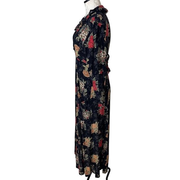 Kamellia By Desire Womens Dress Black Size Small Vintage Floral Tie Back Maxi - Picture 5 of 16